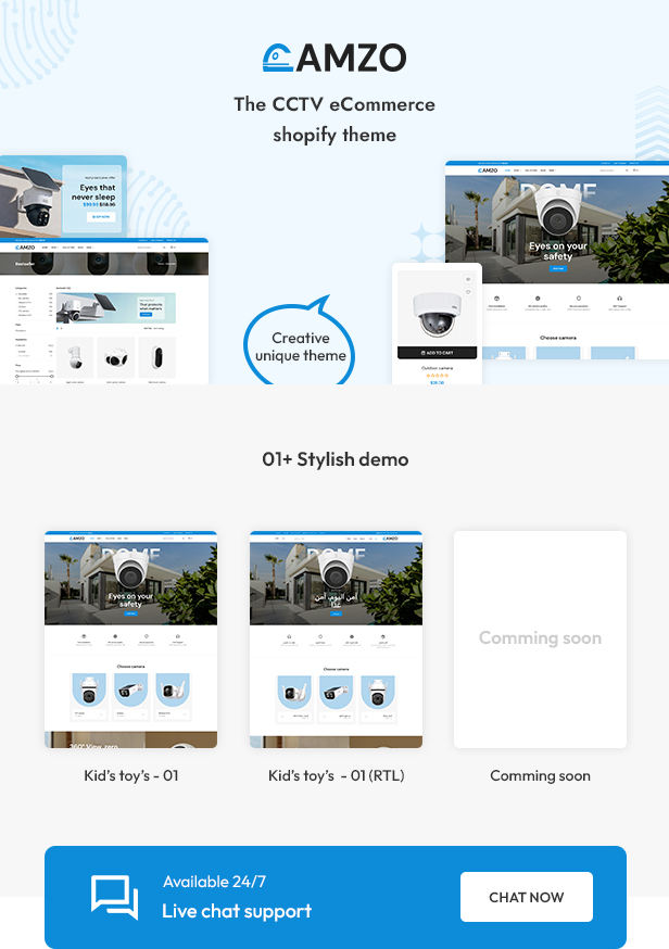 Amzo - CCTV & Camera eCommerce Shopify 2.0 Theme - 1