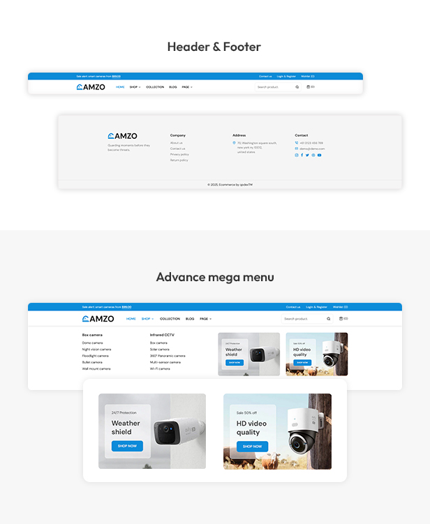 Amzo - CCTV & Camera eCommerce Shopify 2.0 Theme - 2
